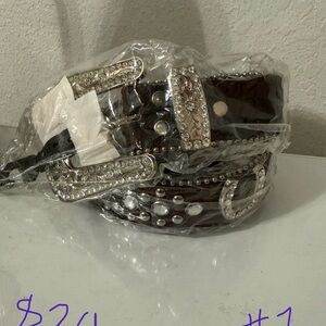 Elegant Black and Silver Women's Belt